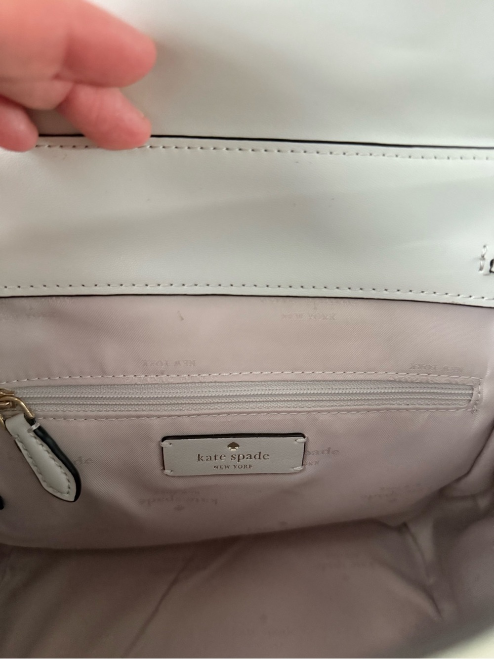 kate spade pebble leather mini backpack in light beige - Picture 2 of 5